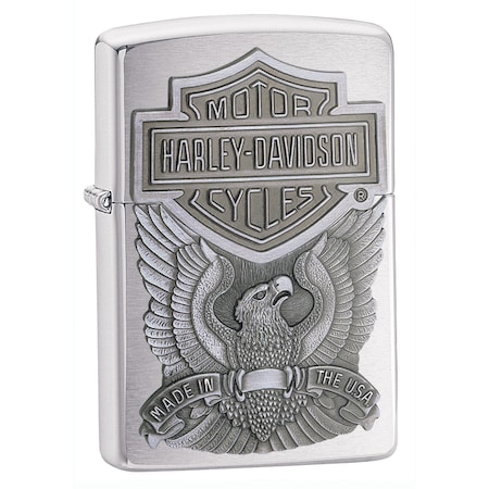 Zippo 2024 Zippo Hd Emblem Brushed Chrome Lighter, Made In Usa ZIP-200HD.H284